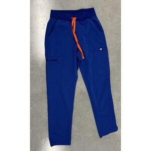FIGS Technical Collection Scrub Pants S Women's‎ Royal Blue Drawstring Cargo